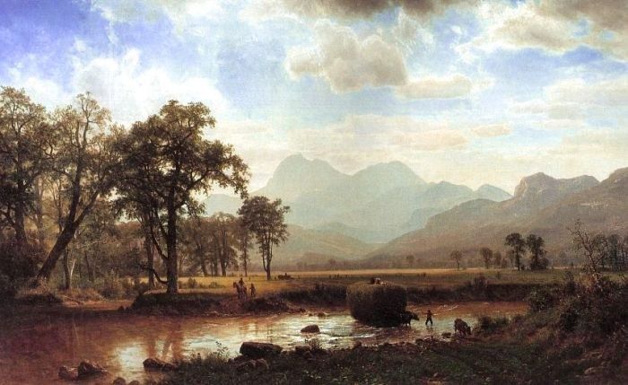 Albert Bierstadt Haying, Conway Meadows